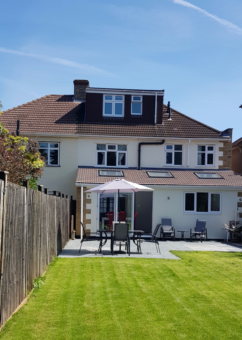 Completed extension and loft conversion — rear exterior view