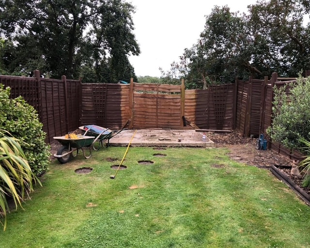 Garden before outbuilding